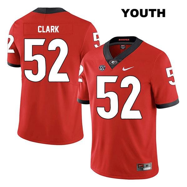 Georgia Bulldogs Youth Tyler Clark #52 NCAA Legend Authentic Red Nike Stitched College Football Jersey NQI6156EZ